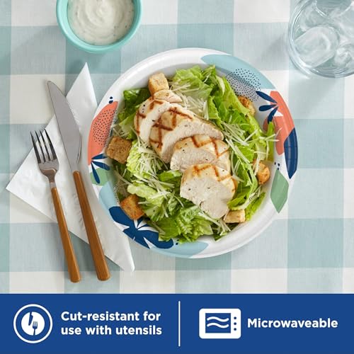 Dixie Paper Plates 8.5 Inch, 90 Count, Disposable Plates | For parties as dessert plates or snack plates, 2X stronger, small paper plates are soak-proof, cut resistant, microwave-safe