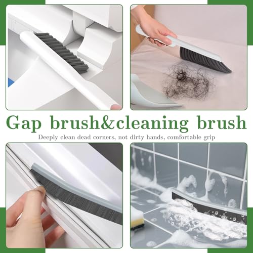 15 Pcs Crevice Cleaning Brush, Multifunctional Grout Brush and Straw Brush | Hard Bristle Scrub Brushes Tools; Non-Slip Handle; Hanging Hole; Multi-use for Cleaning Bathroom, Kitchen and Corners