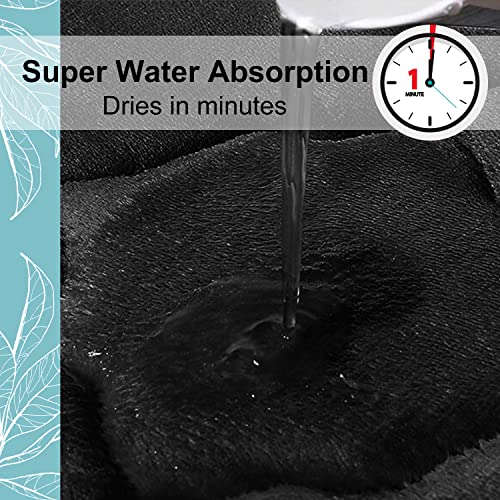 OLANLY Memory Foam Bath Mat Rug 24x16, Ultra Soft Bathroom Rugs, Black | Thick Absorbent Carpet, Non-Slip Backing, Machine Washable, for Bathroom Floor, Tub, Shower and Home Decor Accessories