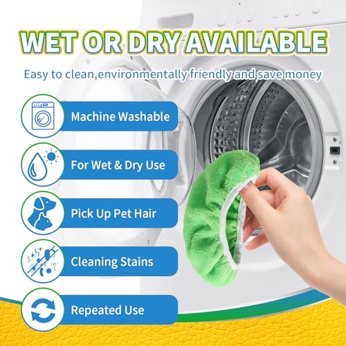 3-Pack Reusable Washable Chenille Mop Pads, Microfiber Dry Wet Refills | Compatible with Swiffer Sweeper, for Pet Hair Dust Floor Cleaning, Replacement Mopping Cloths (Mop Not Included)