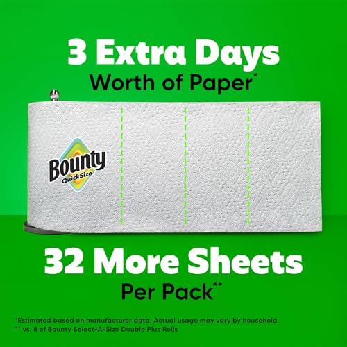 Bounty Quick Size Paper Towels, White, 8 Family Rolls