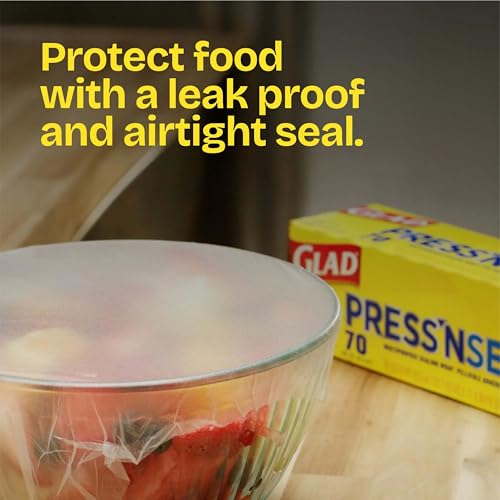 Glad Press'N Seal Food Plastic Wrap, 70 Square Foot Roll (Package May Vary)