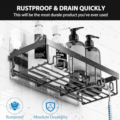 Moforoco Adhesive Shower Caddy Organizer Shelves Rack - 5 Pack Corner Bathroom Storage Organization, Home &amp; Kitchen Decor Inside RV Accessories, Hanging First Apartment Household Camper Essentials