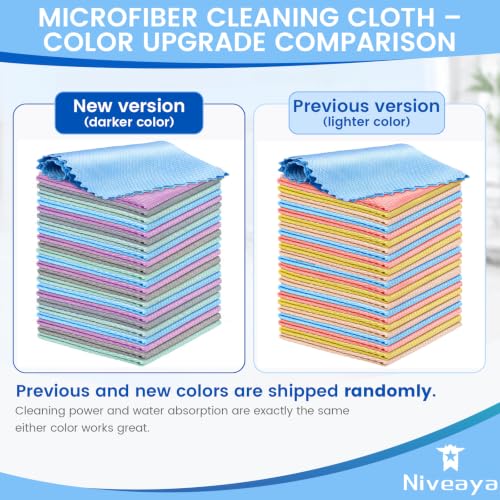 Niveaya 24 Pack Reusable Fish Scale Cloth, Microfiber Glass Cleaning Cloth | Quick Drying Polishing Cloth, Streak Free Lint Free Cleaning Rags for Glass Kitchen Window , Nano Magic Cleaning Towels