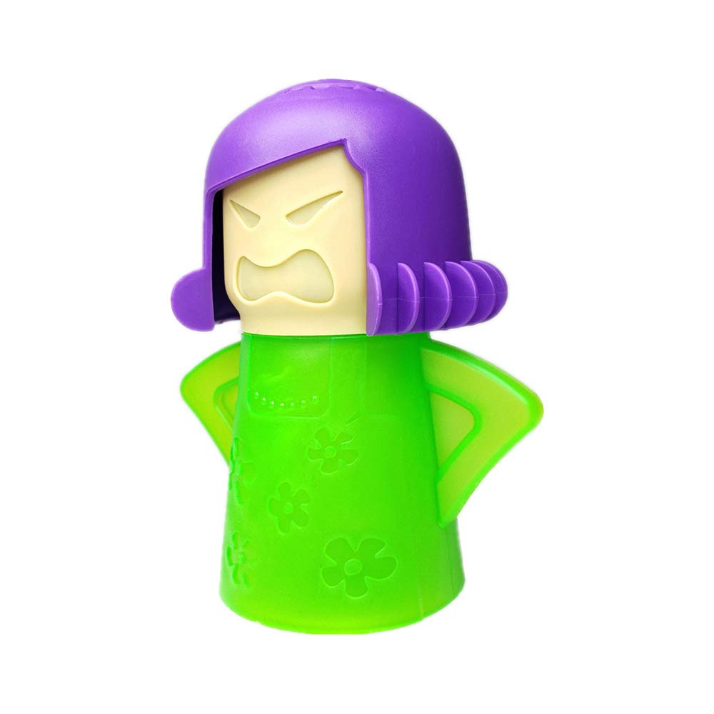 Aivwis Angry Mama Microwave Cleaner, Vinegar and Water Steam Tool (Green) | Reusable PP steam tool loosens dried splatters with vinegar and water, helping make routine microwave wipe-downs easier
