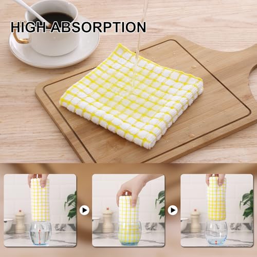 Kitinjoy Cotton 8 Pack Terry Kitchen Dish Cloths, Mixed Color | 12 x 12 Inches Super Soft and Absorbent Dish Rags, Quick Drying Dish Towels for Washing Dishes