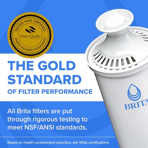 Brita Small 6-Cup Water Filter Pitcher, Includes 1 Filter, White | WQA and NSF/ANSI Certified, Reduces Chlorine, Copper, Mercury &amp; Cadmium, Lasts 2 Months, Household Essential