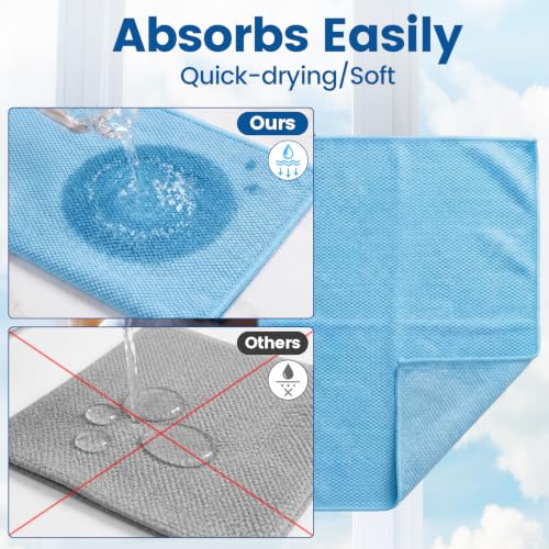 Niveaya Microfiber Glass Cleaning Cloth, Reusable Fish Scale Cloth 8 Pack | Streak Free Lint Free Cleaning Towels, Quick Drying Polishing Cloth for Window, Kitchen, Shower, Stainless Steel, Auto