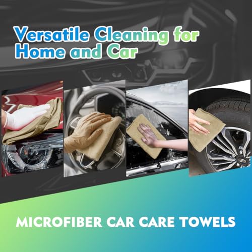 HOMEXCEL Brown Microfiber Cleaning Cloth 6 Pack 12.5 x 12.5 inch Microfiber Towels for Cars Ultra Absorbent Car Washing Cloth Lint Free Streak Free Cleaning Rags for Car, Kitchen Window
