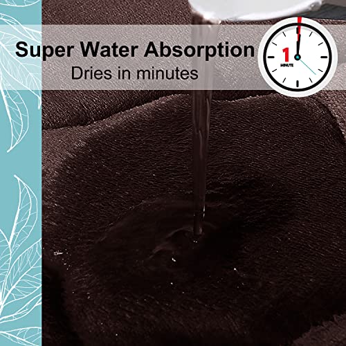 OLANLY Memory Foam Bath Mat Rug 24x16, Ultra Soft Bathroom Rugs, Brown | Thick Absorbent Carpet, Non-Slip Backing, Machine Washable, for Bathroom Floor, Tub, Shower and Home Decor Accessories