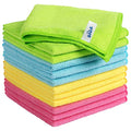 MR.SIGA Microfiber Cleaning Cloths, Streak Free Microfiber Towels, 12 Pack | Ultra absorbent and high density, reusable cleaning towels for kitchen, car, glass and household surfaces, color coded cloths