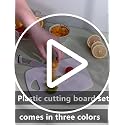 Plastic Cutting Board Set of 3, Cutting Boards for Kitchen,Thick Chopping Boards for Meat, Veggies, Fruits, with Easy Grip Handle,Dishwasher Saf,Suitable for outdoor camping, RV. (green)