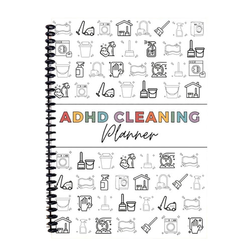 ADHD Cleaning Planner for Adults | Household Cleaning Schedule and Checklist Organizer, Daily, Weekly and Monthly Yearly Cleaning Checklist