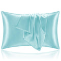BEDELITE Satin Pillowcases, Standard Size 20x26 Inch, Blue, Set of 2 | Similar to Silk Pillow Cases, Soft and Cooling, Reduces Friction, Gentle on Hair and Skin, Envelope Closure, Women Men Gift