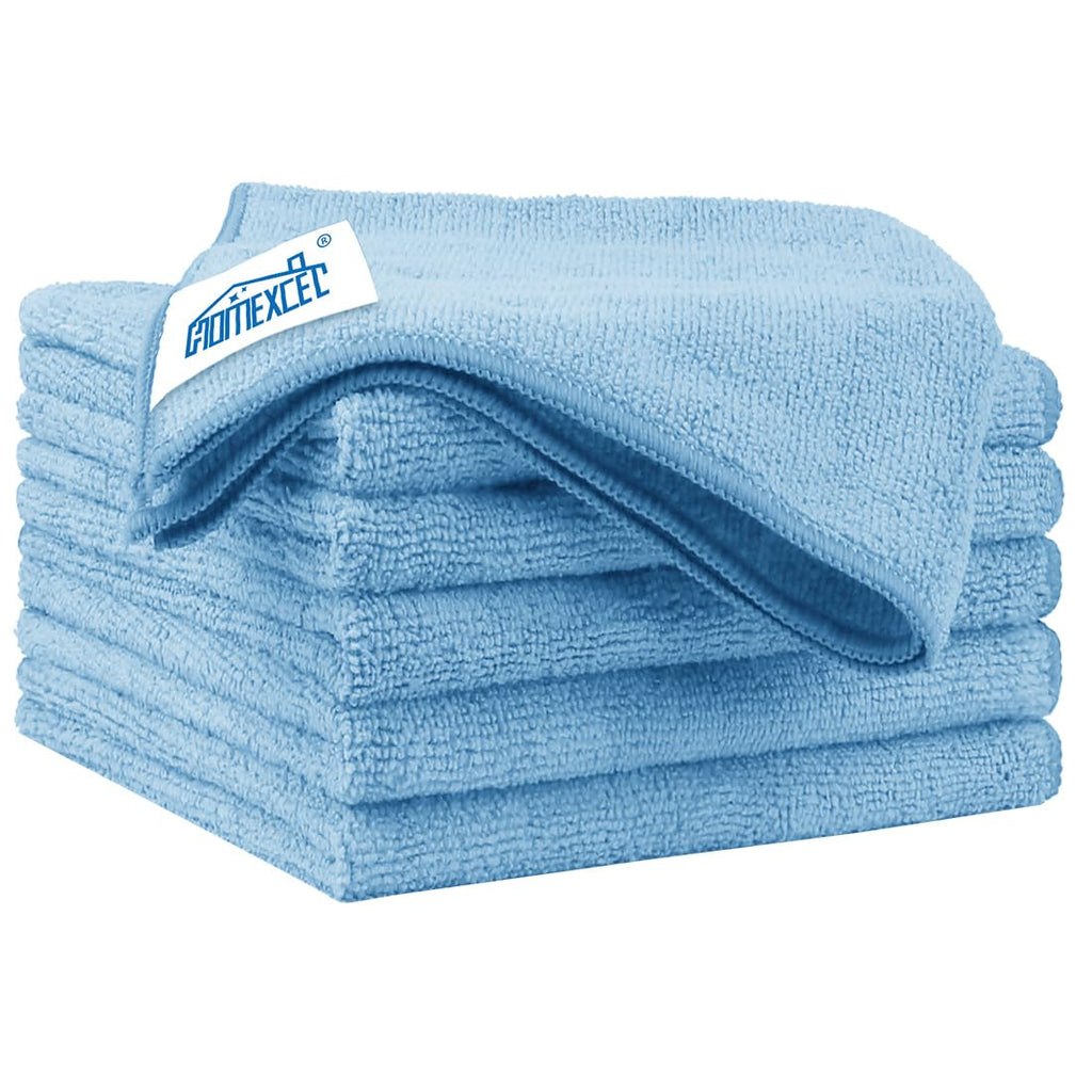HOMEXCEL Blue Microfiber Cleaning Cloth 6 Pack 12.5 x 12.5 inch Microfiber Towels for Cars Ultra Absorbent Car Washing Cloth Lint Free Streak Free Cleaning Rags for Car, Kitchen Window