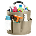 CIHTL Cleaning Caddy with Handle, for Cleaning Supplies Organizer Bucket | Foldable Storage Tote with 6 Pockets,17L Large Capacity Basket for Household Organizer,Laundry Room,Bathroom &amp; Home