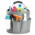 CIHTL Cleaning Caddy with Handle, for Cleaning Supplies Organizer Bucket | Foldable Storage Tote with 6 Pockets,17L Large Capacity Basket for Household Organizer,Laundry Room,Bathroom &amp; Home