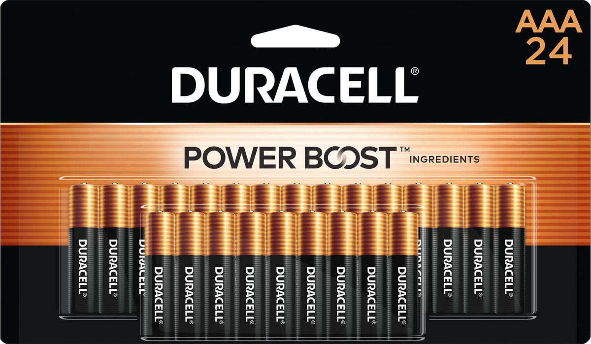 Duracell Coppertop AAA Batteries, 24 Count, 12-Year Shelf Life | Power Boost Ingredients