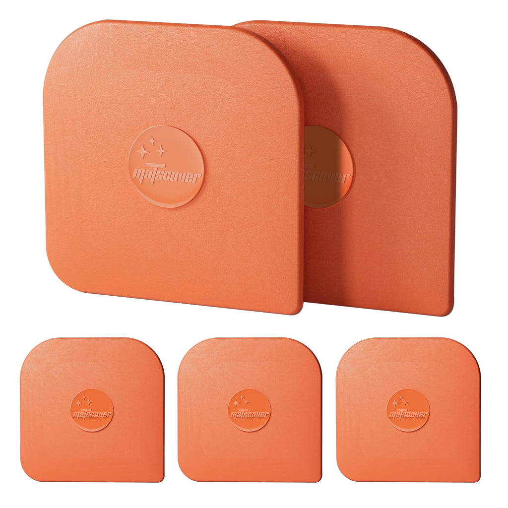 Pan Scraper, 5 Pcs Pot &amp; Dish Scraper Plastic, Sturdy Scraper Kitchen Tool | Orange Pot Scraper Non Scratch for Cast Iron, Pot and Pan Cleaning, Food Scraper for Dishes, Home &amp; Apartment Essentials