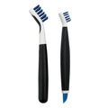 OXO Good Grips Deep Clean Brush Set, Orange, Blue | 2-Piece Deep Clean Brush Set, Small and Large Brushes, Sturdy Bristles, Faucets and Drains, Bathroom Supplies, Kitchen