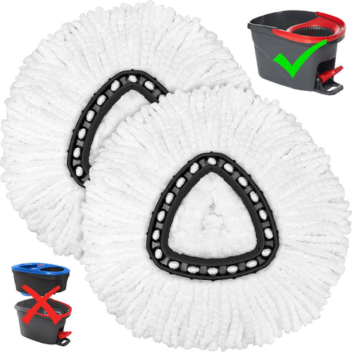 4 Pack Mop Heads Replacements for Easy Wring 1-Tank Spin System, Microfiber Spin Refills, Easy Cleaning Mop Repalce Head