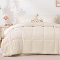 Love's cabin Queen Comforter Set, 7 Pieces Bed in a Bag, Beige | OEKO-TEX Certified, All-Season, 1 Down-Alternative Comforter + 1 Flat &amp; Fitted Sheets + 2 Pillowcases + 2 Pillow Shams