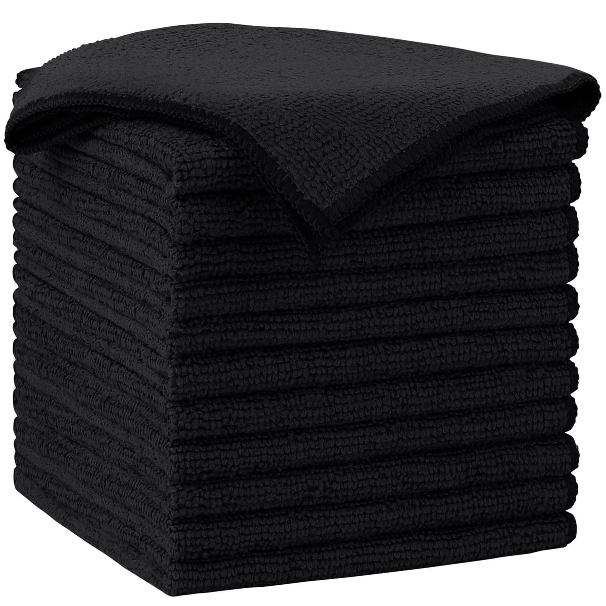 AIDEA Black Microfiber Cleaning Cloth-12PK, Absorbent Cleaning Rags 12"x12" | Microfiber Towels for Cars Lint Free Soft Microfiber Towels, Kitchen Towels Dusting Cloth, Dish Rags, Cleaning Towels
