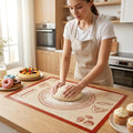 Non-slip Silicone Pastry Baking Mat 28''x 20'' Extra Large for Pastry Bread | Non-Stick Mat with Measurements, Counter Dough Rolling Oven Liner Fondant Pie Crust Sourdough Supplies Household Baking Gift