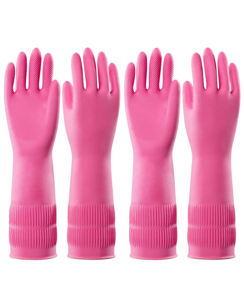 PACIFIC PPE 2 Pairs Reusable Natural Latex Dishwashing Gloves, Large | Kitchen gloves, dishwashing gloves, waterproof, reusable, non-slip grip, flexible fit for laundry and household cleaning