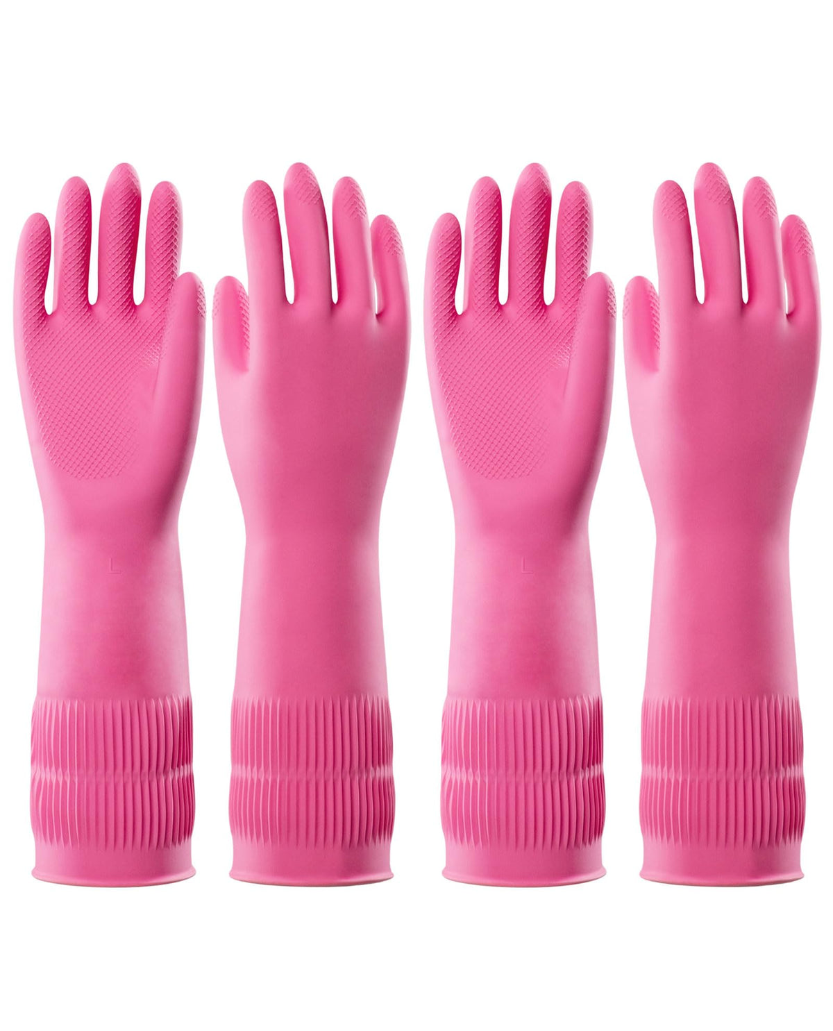PACIFIC PPE 2 Pairs Reusable Natural Latex Dishwashing Gloves, Large | Kitchen gloves, dishwashing gloves, waterproof, reusable, non-slip grip, flexible fit for laundry and household cleaning
