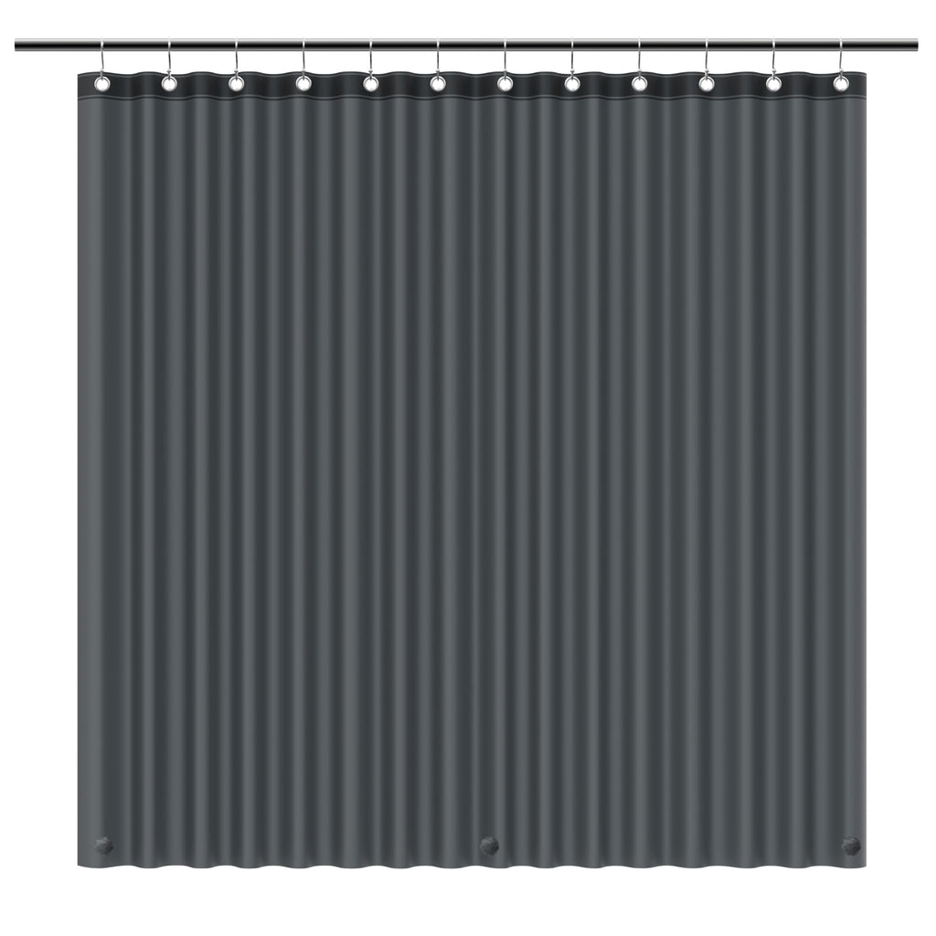 EHZNZIE Dark Grey Shower Curtain Liner 72x72, PEVA Waterproof Bath Curtain, No Chemical Smell, 3 Weighted Magnets, Durable with Rustproof Metal Grommets