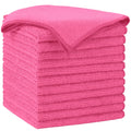 AIDEA Pink Microfiber Cleaning Cloth-12PK, Absorbent Cleaning Rags 12"x12" | Microfiber Towels for Cars Lint Free, Shop Towels, Kitchen Towels Pink Stuff Microfiber Towels, Cleaning Towels for Garage