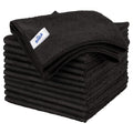 MR.SIGA Microfiber Cleaning Cloths, Streak Free Microfiber Towels, 12 Pack | All-purpose microfiber cloths, ultra absorbent, reusable household cleaning towels, Black, 32 x 32 cm(12.6 x 12.6 inch)