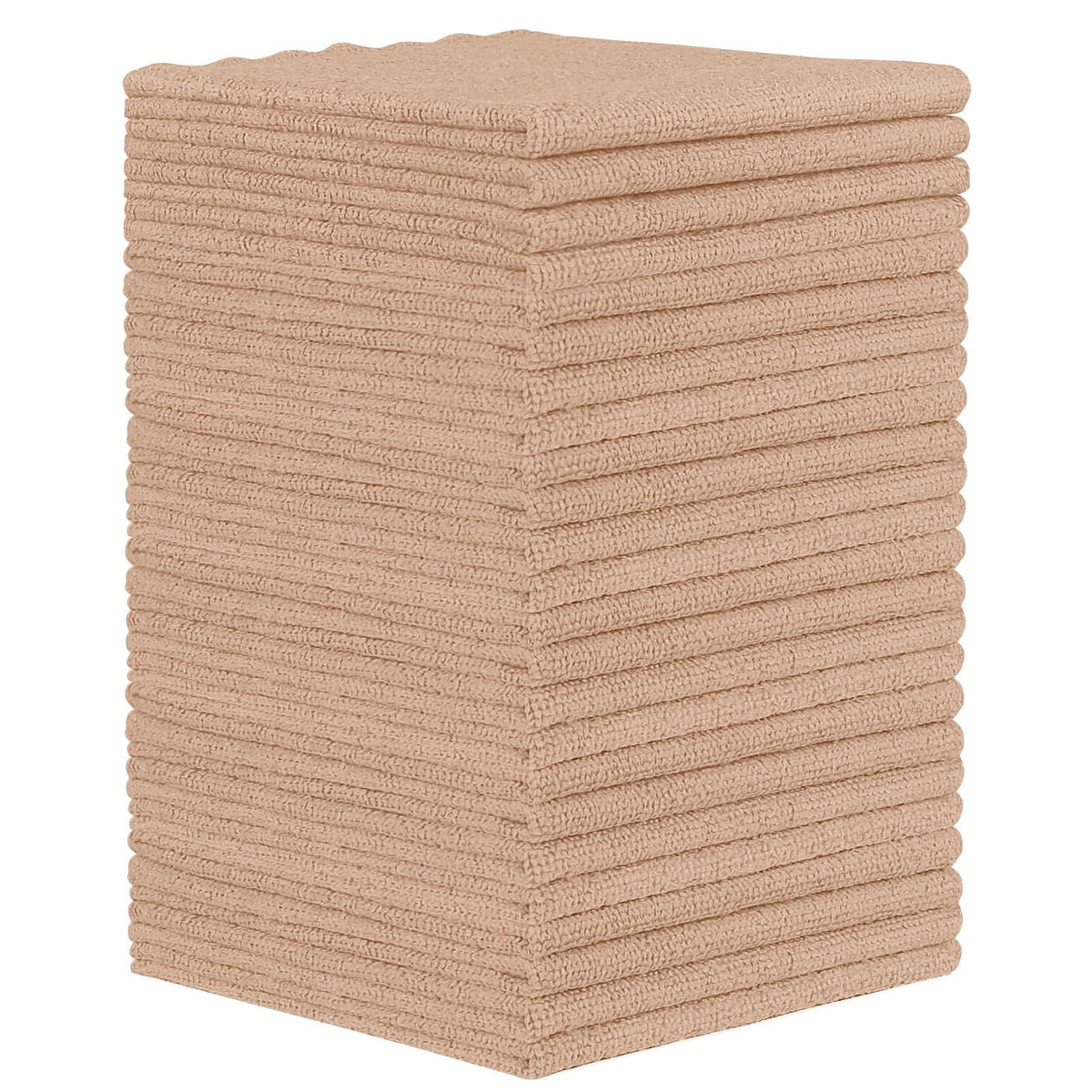Orighty Microfiber Cleaning Cloth - 24 Pack, Brown Cleaning Rags 12x11 inch | Microfiber Towels for Cars, Highly Absorbent Household Cleaning Supplies, Reusable Lint Free Cloths for House, Kitchen