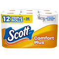 Scott ComfortPlus Toilet Paper, 12 Triple Rolls, 231 Sheets per Roll, Septic-Safe, 1-Ply Toilet Tissue