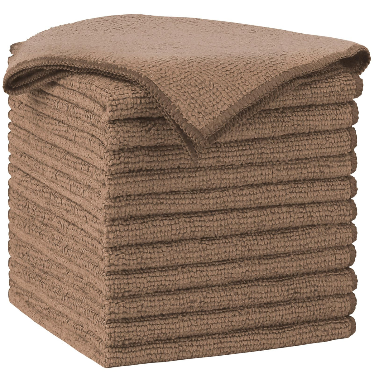 AIDEA Brown Microfiber Cleaning Cloth-12PK, Cleaning Rags 12"x12" Absorbent | Microfiber Towels for Cars Lint Free, Reusable Microfiber Rags, Kitchen Towel Dusting Cloth, Dish Rags for Home/Window