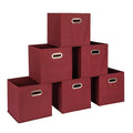 Household Essentials Fabric Storage Bins 6 Piece Set, Burgundy