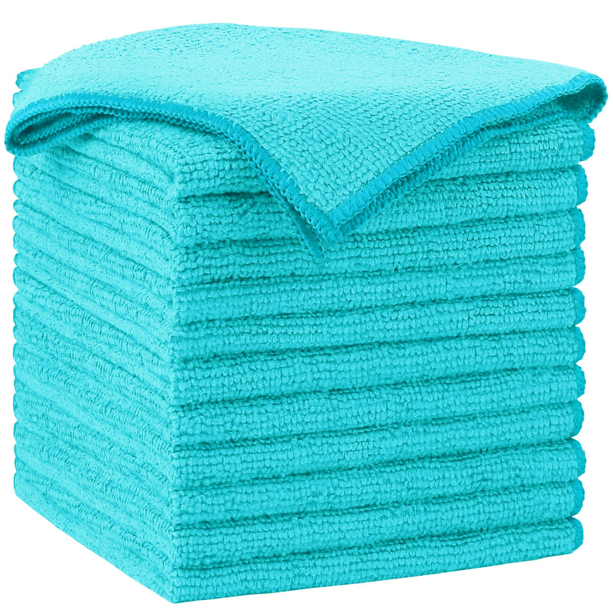 AIDEA Blue Microfiber Cleaning Cloth-12PK, Cleaning Rags 12"x 12" Absorbent | Microfiber Towels for Cars Lint Free, Reusable Microfiber Rags, Shop Towels Dish Rags for Kitchen/Home Cleaning Supplies