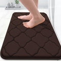 OLANLY Memory Foam Bath Mat Rug 24x16, Ultra Soft Bathroom Rugs, Brown | Thick Absorbent Carpet, Non-Slip Backing, Machine Washable, for Bathroom Floor, Tub, Shower and Home Decor Accessories
