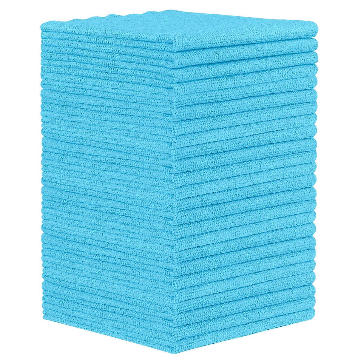 Orighty Microfiber Cleaning Cloth - 24 Pack, Blue Cleaning Rags 12x11 inch | Microfiber Towels for Cars, Highly Absorbent Household Cleaning Supplies, Reusable Lint Free Cloths for House, Kitchen