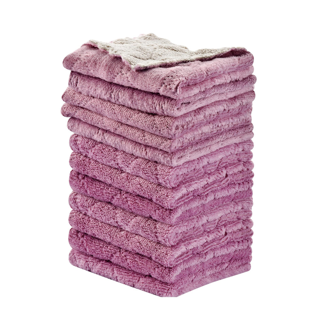 OstWony 12PCS Kitchen Towels Dish Cloths, Reusable Cleaning Rags 10x6in | Kitchen Towels Dish Towels,Multipurpose Reusable Dish Cloths,Highly Absorbent,Double-Sided Microfiber Cleaning Rag