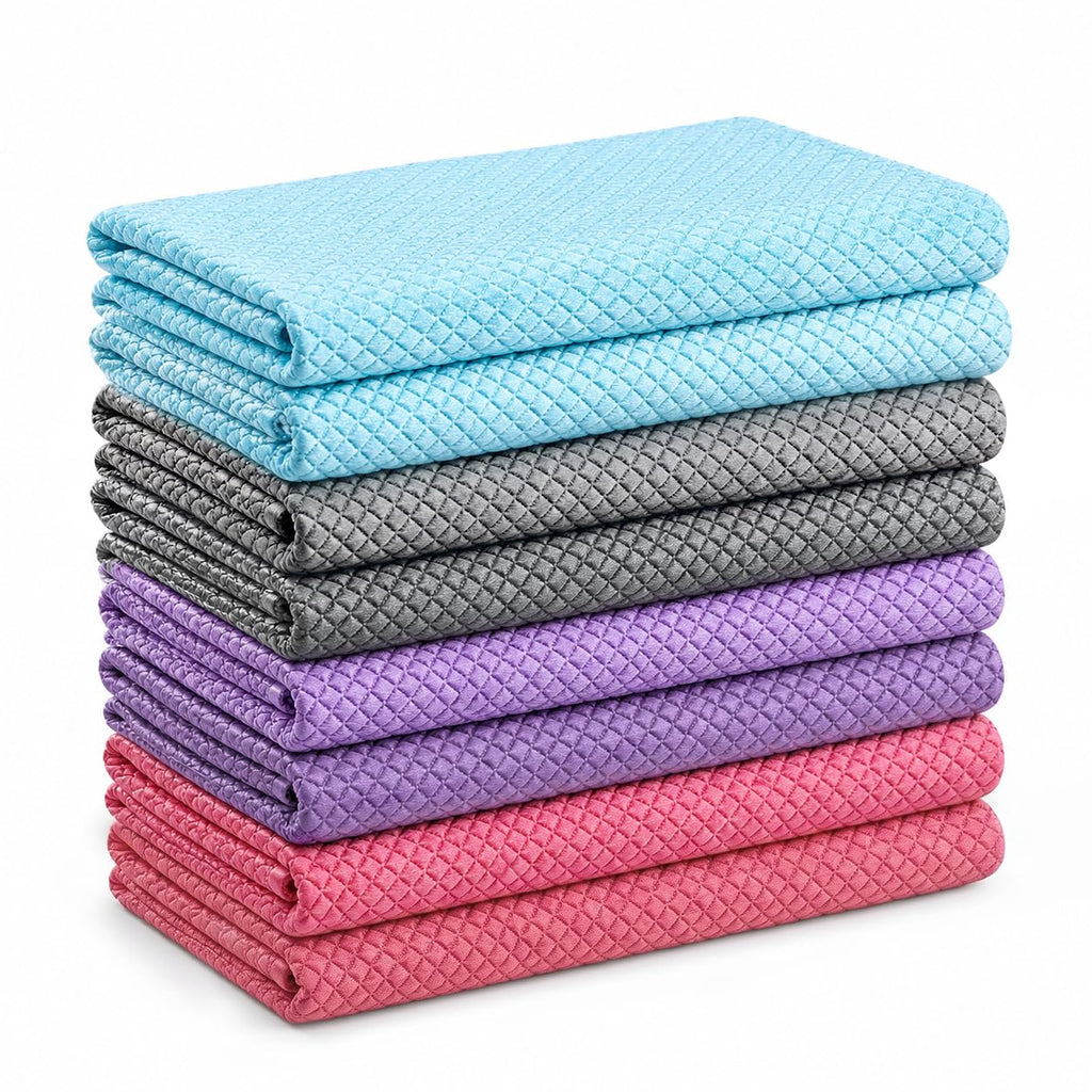 Niveaya Microfiber Glass Cleaning Cloth, Reusable Fish Scale Cloth 8 Pack | Streak Free Lint Free Cleaning Towels, Quick Drying Polishing Cloth for Window, Kitchen, Shower, Stainless Steel, Auto