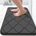OLANLY Memory Foam Bath Mat Rug 24x16, Ultra Soft Bathroom Rugs, Black | Thick Absorbent Carpet, Non-Slip Backing, Machine Washable, for Bathroom Floor, Tub, Shower and Home Decor Accessories