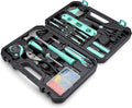 Amazon Basics 142-Piece Household Tool Kit for Home Repair, Hand Tools with Storage Case, 13.39 x 9.25 x 2.95 inch, Turquoise