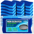 AIDEA Non Scratch Scrub Sponge-24Count, Sponges Kitchen, Sponges for Dishes | Cleaning Sponge, Cleans Fast Without Scratching, Stands Up to Stuck-on Grime, Cleaning Power for Kitchen, Household