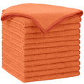 AIDEA Orange Microfiber Cleaning Cloth-12PK, Cleaning Rags 12"x12" Reusable | Microfiber Towel for Cars Lint Free, Absorbent Microfiber Rags, Reusable Shop Towels Dish Rags for Kitchen, Cleaning Supplies