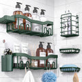 NESOMI Shower Caddy Adhesive Shower Organizer 7-Pack, Rustproof Stainless Steel Bathroom Shelves, Large Capacity No-Drill Rack Storage Accessories with Soap Dish Toothbrush Holder Hooks