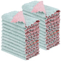 22 Pack Kitchen Dish Cloths, Reusable Dish Towels, Nonstick Oil Washable Fast Drying, Super Absorbent Coral Velvet Cleaning Cloths for Cleaning Tableware, Kitchen, Bathroom (Pink-green-10" x 6")