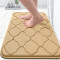 OLANLY Memory Foam Bath Mat Rug 24x16, Ultra Soft and Absorbent Bathroom Rugs, Non-Slip, Comfortable, Machine Washable Bath Carpet for Bathroom Floor, Tub, Shower and Home Decor Accessories, Beige