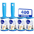 400 Sheets Lint Rollers for Pet Hair Extra Sticky, 2 Handles, 4 Rollers | Easy to Peel, Home Cleaning, Lint Remover for Clothes, Furniture, Couch, Car Seats, Designed for Pet Owners